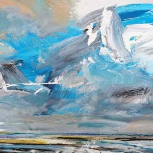 De Wadden in de serie Noordzee kust van kunstenaar Wim van de Wege. Te zien in Gallery Van de Wege te Putten