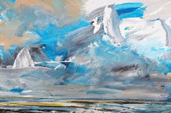 De Wadden in de serie Noordzee kust van kunstenaar Wim van de Wege. Te zien in Gallery Van de Wege te Putten