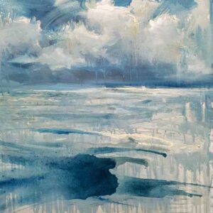 Winter op het strand, ee schilderij van Wim van de Wege nu te zien in Gallery Van de Wege te Putten