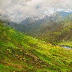 Cambrian mountain detail painting Wim van de Wege